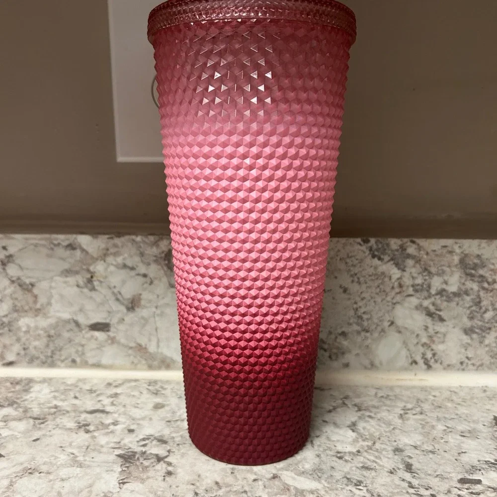 Starbucks Studded Tumbler 24oz Pink Red Ombre Venti Cold Cup‎ 2022 Collection